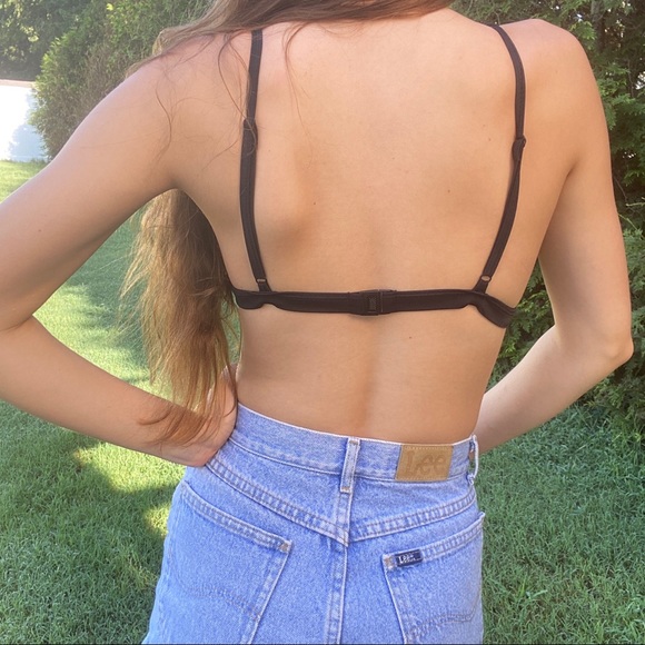 Pink and White Triangl Swimwear Top - Picture 3 of 5